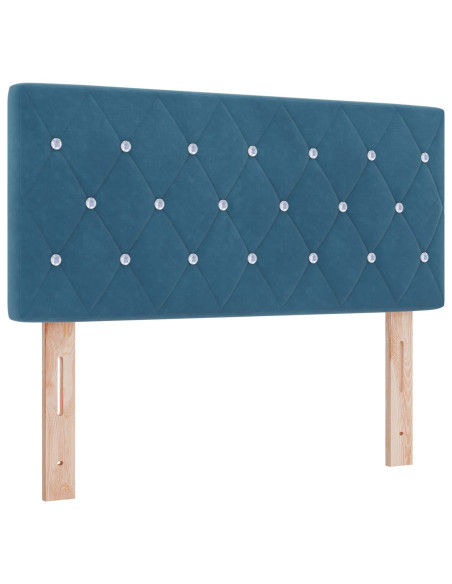 Letto ottomano con materasso Blu Scuro 90 x 190 cm Velluto