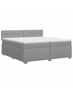 Letto box spring con materasso Grigio Chiaro 200 x 200 cm 2