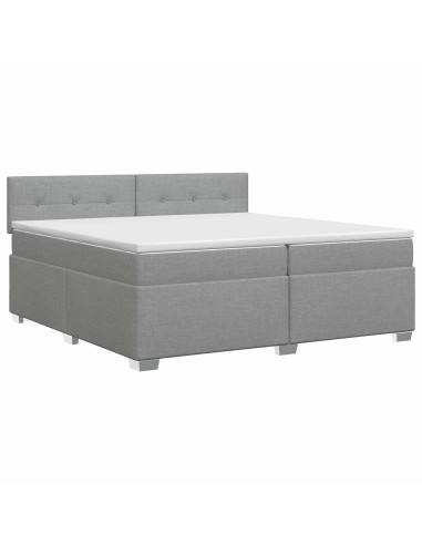Letto box spring con materasso Grigio Chiaro 200 x 200 cm