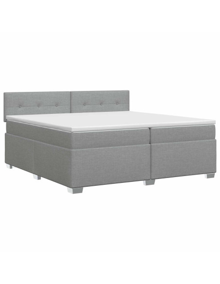 Letto box spring con materasso Grigio Chiaro 200 x 200 cm