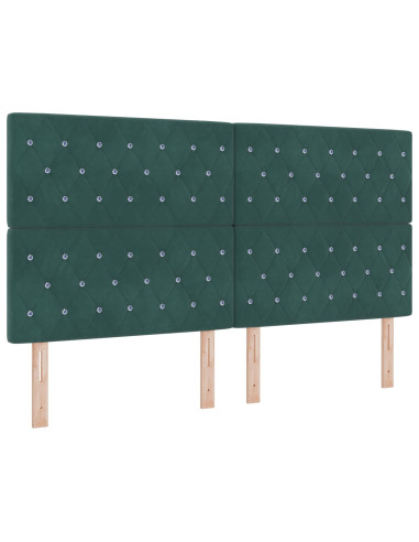 Letto Ottomano con Materasso e LED Verde Scuro 180 x 200 cm