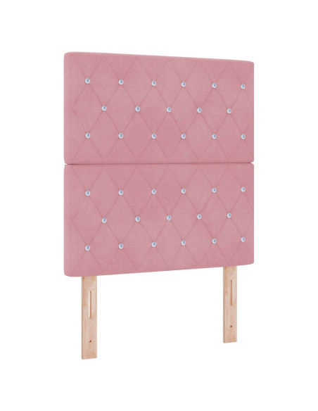 Letto Ottomano con Materasso e LED Rosa 80 x 200 cm Velluto
