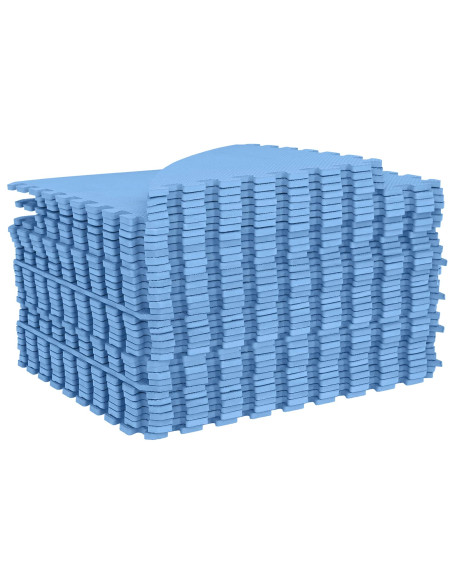 Tappetino per piscina 36 pz Ø 350 cm Rotondo Schiuma EVA Blu