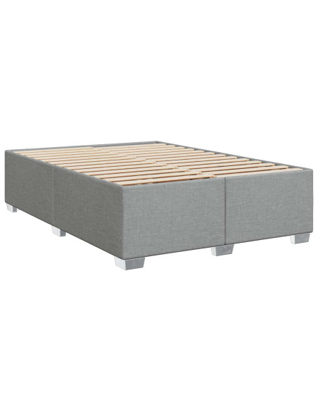 Letto box spring con materasso Grigio Chiaro 140 x 190 cm