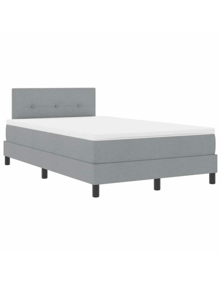 Letto a molle con testiera Grigio chiaro 120 x 200 cm Tessuto