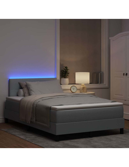 Letto a molle con testiera Grigio chiaro 120 x 200 cm Tessuto