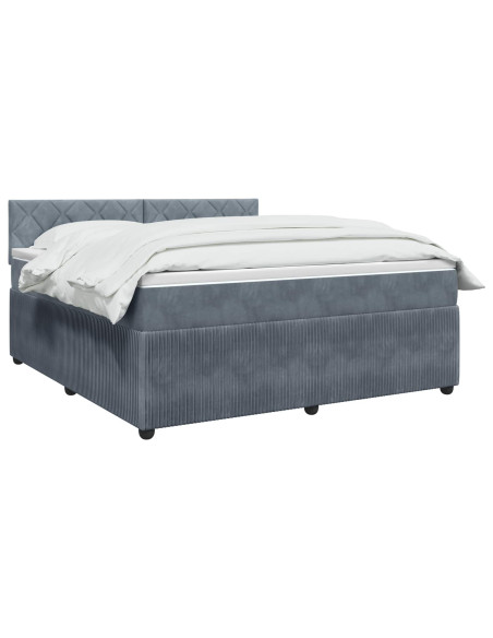 Letto box spring con materasso Grigio Scuro 180 x 200 cm