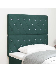 Testiera LED con strisce LED Verde Scuro 90 cm Velluto