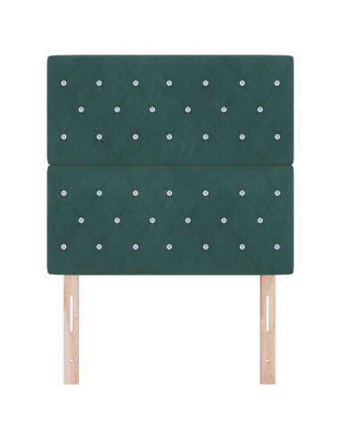 Testiera LED con strisce LED Verde Scuro 90 cm Velluto