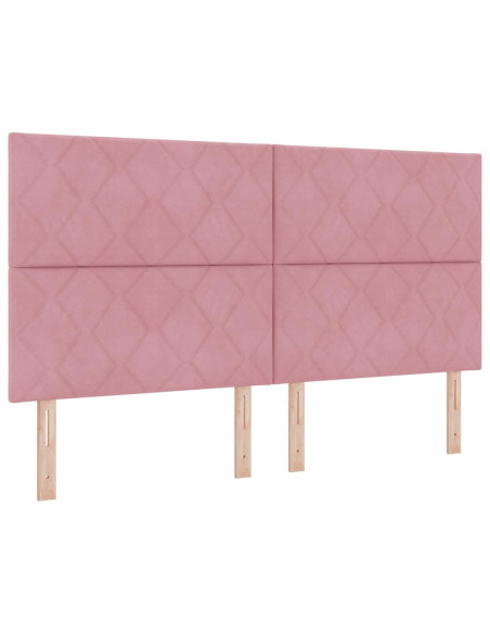 Letto a molle con testiera Rosa 180 x 200 cm Velluto
