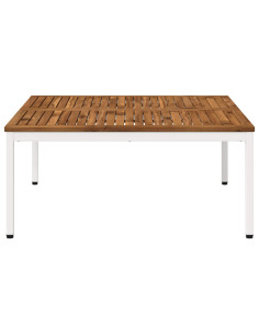 Tavolino da salotto Naturale e Bianco 100 x 100,5 x 45 cm 2