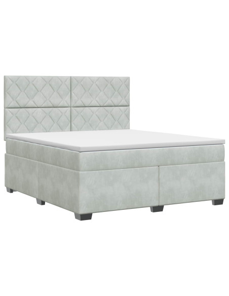 Letto box spring con materasso Grigio Chiaro 160 x 200 cm