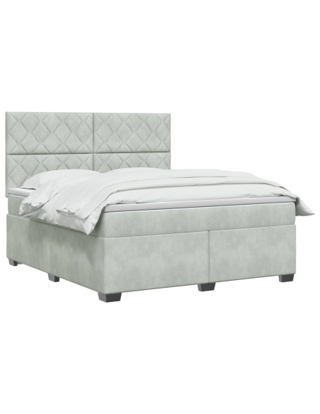 Letto box spring con materasso Grigio Chiaro 160 x 200 cm