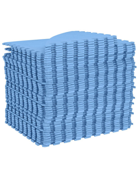Tappetino per piscina 49 pz Ø 408 cm Rotondo Schiuma EVA Blu