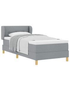 Letto a molle con testiera Grigio chiaro 80 x 200 cm Tessuto 2