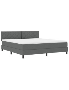 Letto a molle con strisce LED Grigio scuro 180 x 200 cm Tessuto 2