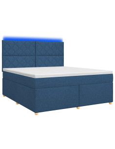 Letto box spring con materasso Blu 140 x 200 cm Tessuto 2