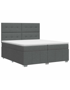 Letto box spring con materasso Grigio Scuro 200 x 200 cm 2