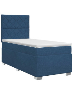 Letto box spring con materasso Blu 90 x 200 cm Tessuto 2
