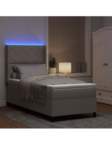 Letto a Sorgente LED con testiera Talpa 90 x 200 cm Tessuto