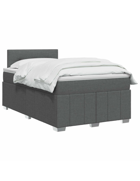 Letto box spring con materasso Grigio Scuro 120 x 200 cm