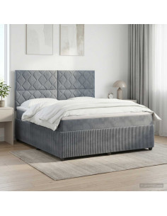 Letto box spring con materasso Grigio Scuro 160 x 200 cm