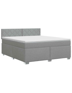 Letto box spring con materasso Grigio Chiaro 180 x 200 cm 2