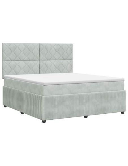 Letto box spring con materasso Grigio Chiaro 160 x 200 cm