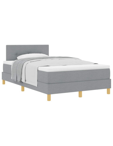 Letto a molle con cuscino Grigio chiaro 120 x 200 cm Tessuto