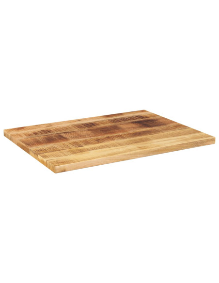 Piano per Tavolo 70x50x2,5cm Rettangolare Legno di Mango Grezzo