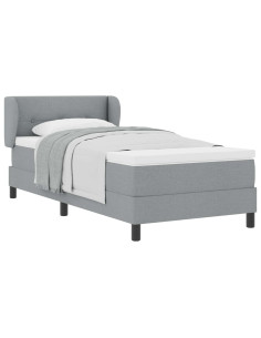 Letto a molle con testiera Grigio chiaro 80 x 200 cm Tessuto 2