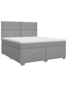 Letto box spring con materasso Grigio Chiaro 160 x 200 cm 2