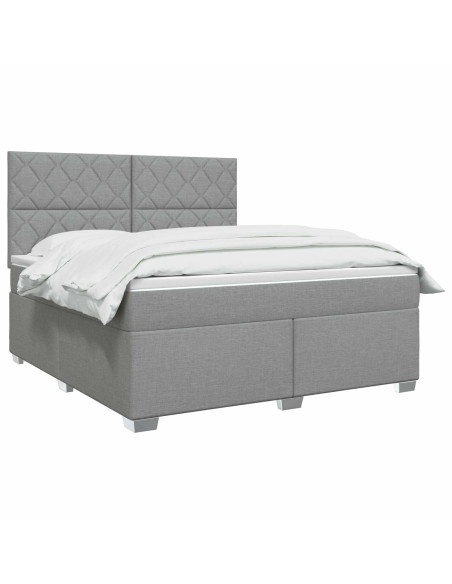 Letto box spring con materasso Grigio Chiaro 160 x 200 cm