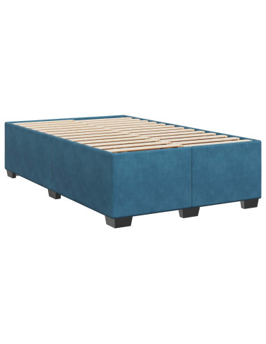 Letto box spring con materasso Blu 120 x 190 cm Velluto