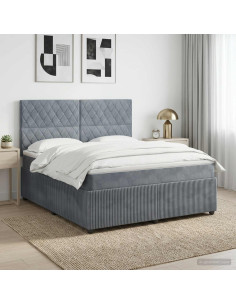 Letto box spring con materasso Grigio Scuro 180 x 200 cm