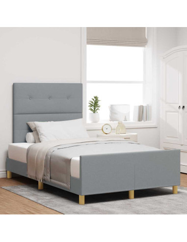 Struttura del letto Grigio chiaro 120 x 190 cm Tessuto