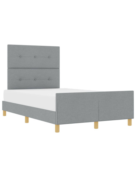 Struttura del letto Grigio chiaro 120 x 190 cm Tessuto