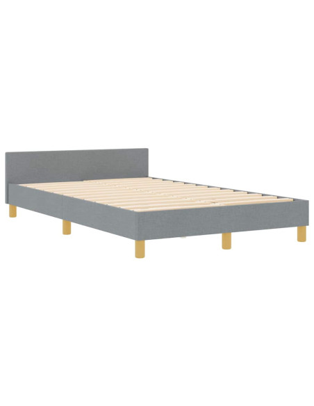 Struttura del letto Grigio chiaro 120 x 190 cm Tessuto