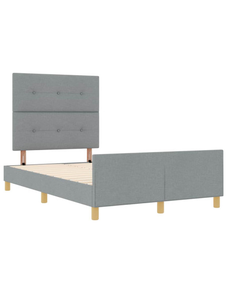 Struttura del letto Grigio chiaro 120 x 190 cm Tessuto