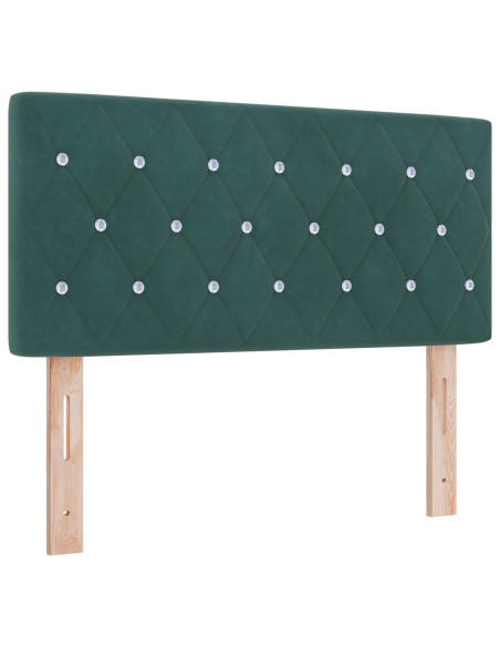 Letto ottomano con materasso Verde Scuro 90 x 190 cm Velluto