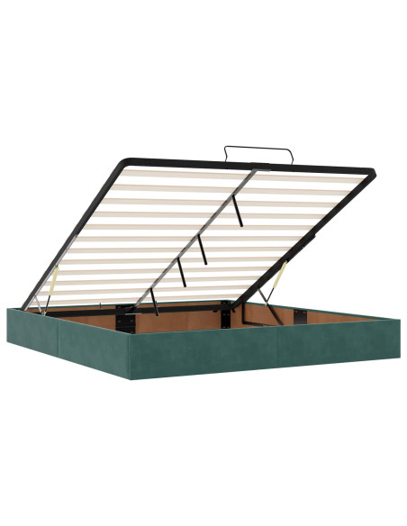 Letto ottomano con materasso Verde Scuro 180 x 200 cm Velluto