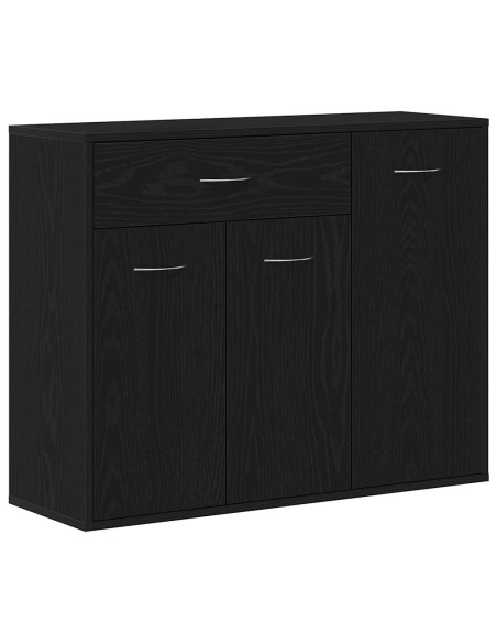Credenza Rovere Nero 88x30x70 cm in Legno Multistrato