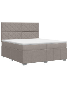 Letto box spring con materasso Tortora 200 x 200 cm Tessuto 2