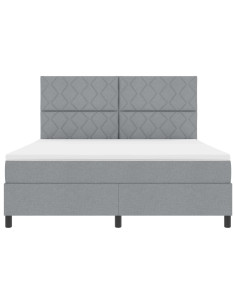 Letto a molle con testiera Grigio chiaro 180 x 200 cm Tessuto