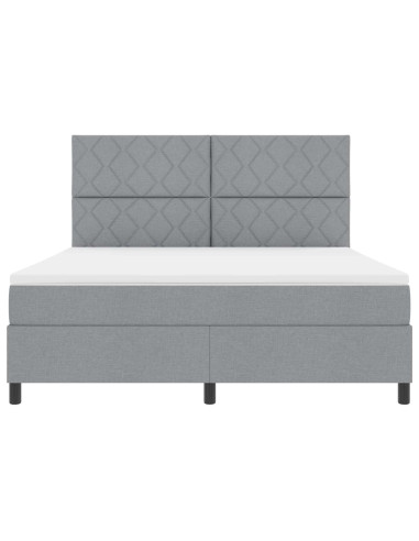 Letto a molle con testiera Grigio chiaro 180 x 200 cm Tessuto