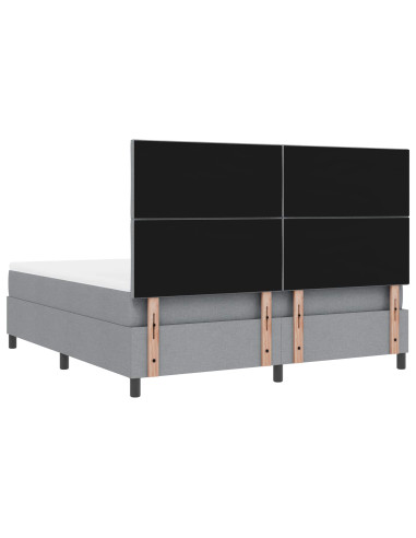 Letto a molle con testiera Grigio chiaro 180 x 200 cm Tessuto