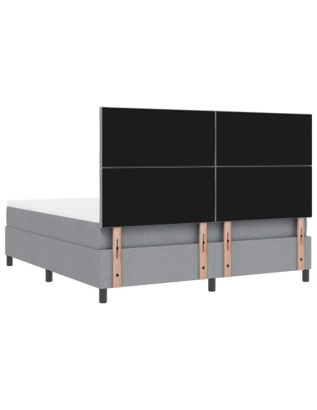 Letto a molle con testiera Grigio chiaro 180 x 200 cm Tessuto