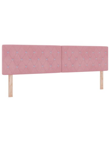 Letto box spring con materasso Rosa 180 x 200 cm Velluto