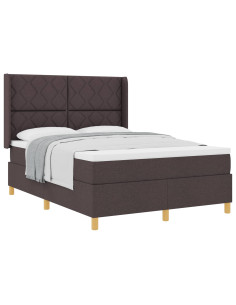 Letto a molle con testiera Marrone Scuro 160 x 200 cm Tessuto 2