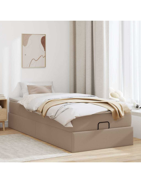Struttura Letto Pouf con Materasso 80x200 cm Similpelle